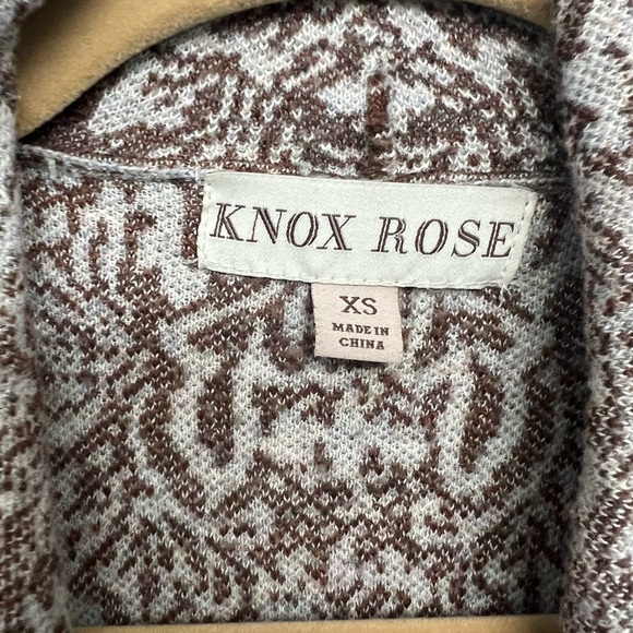 Rose Brown Brown and White Patterned Cardigan - Picture 3 of 5